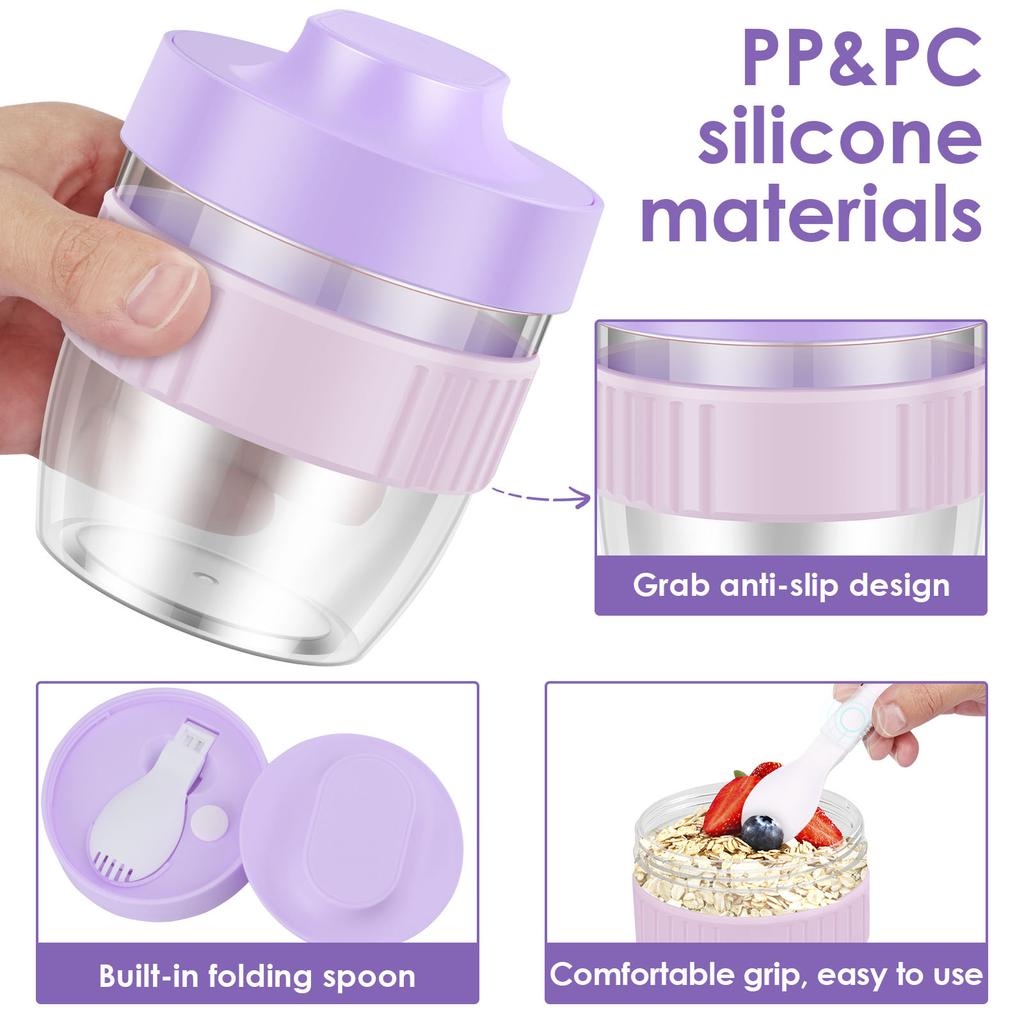 Food Thermal Jar Soup Cup Overnight Oat Cups Portable Breakfast Milk Fruit Salad Sealed Bowl Insulated Container 480ML
