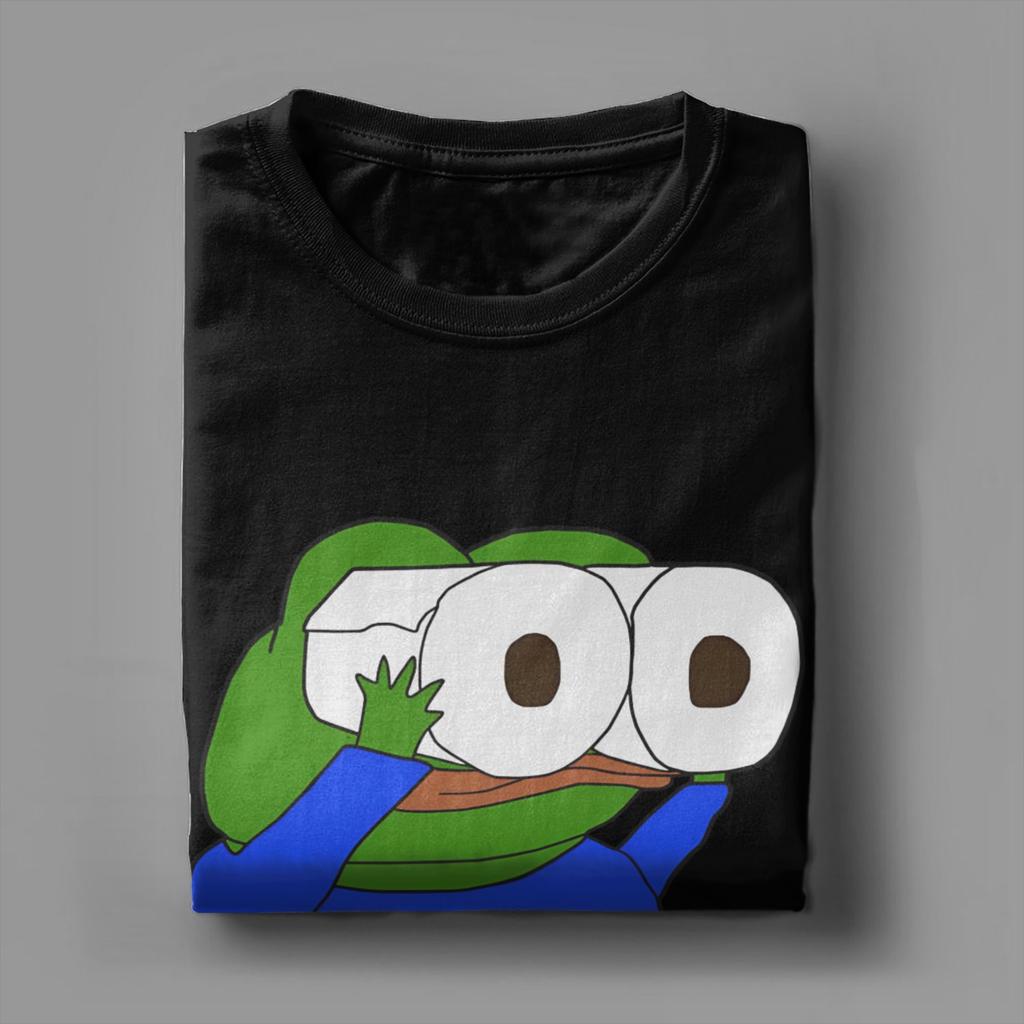 Pepes Toilet Paper Roll Binoculars Printed T Shirt Men Women Funny Meme Pure Cotton Tee Shirt Clothing