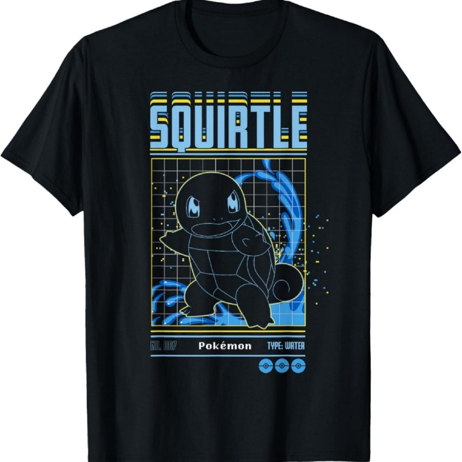 Pokémon Squirtle Water Type Schematic T-Shirt S