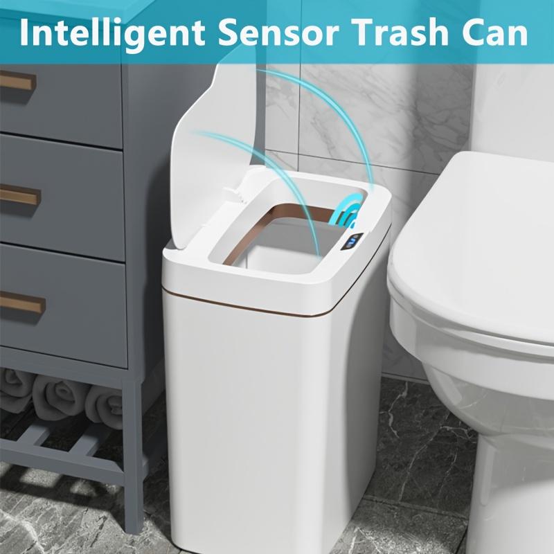 Smart Sensor Trash Can Waterproof Intelligent Touchless Trash Can Quiet Auto Motion Sensor Rubbish for Kitchen Bathroom