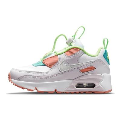 Air Max 90 Toggle PS White Crimson Bliss Kids Sneakers Light-Violet Metallic-Platinum CV0064-102