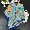 POBING Silk Cashmere Scarf Women Hand Rolled Shawls Fashion Printed Square Scarves Wraps Lady Bandana Big Hijabs Female Foulards