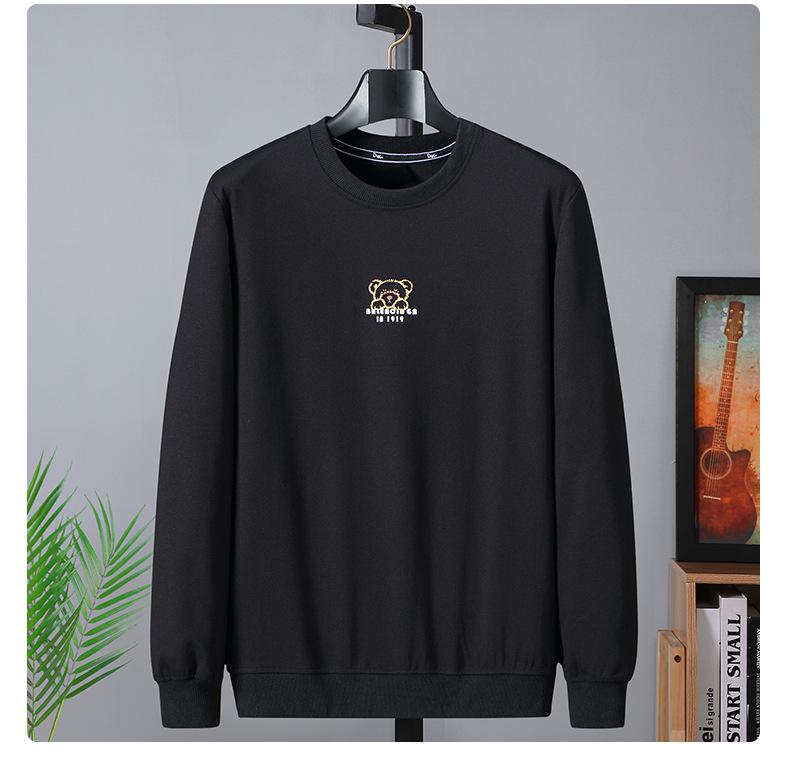 Plus Size Round Neck Hoodie for Spring/Autumn - Trendy Design for Men (Fits Up to 300 Jin)