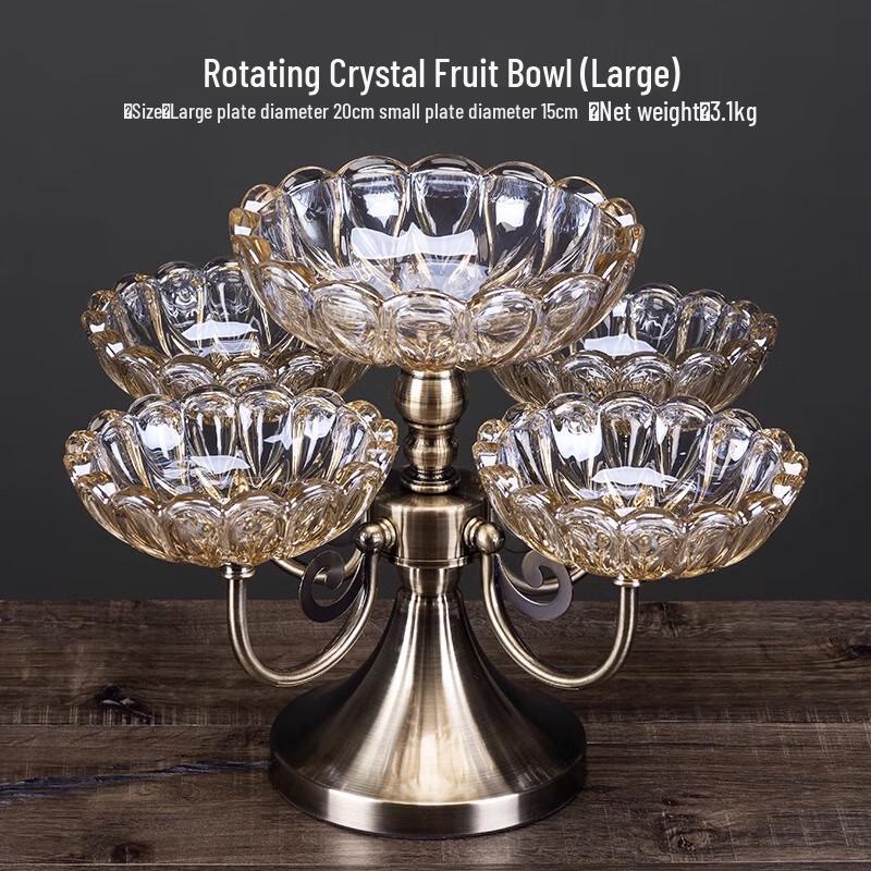 Huiyi Europäische Kristallglas Drehende Obst-Snack-Platte