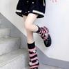 Star Decoration Knit Long Socks Striped Leg Warmers Vintage Boot Cuffs  For Women
