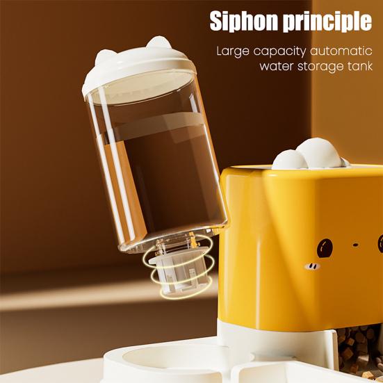 2-In-1 Automatic Cat Food Feeder Water Dispenser Multi-purpose Indoor Small Cats Dogs Puppies Food Water Feeding Bowl Pet Supplies