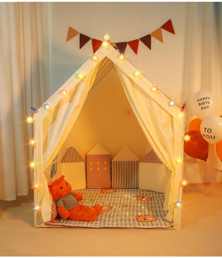 Kids' Indoor Castle Play Tent for Girls & Boys: Princess Room with Separate Beds
