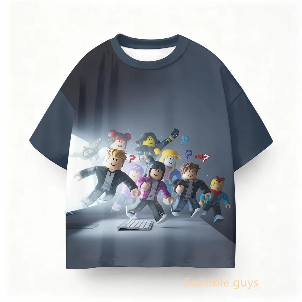 Summer Children Roblox Anime Tee Boys Clothes Girls Game Short Sleeve