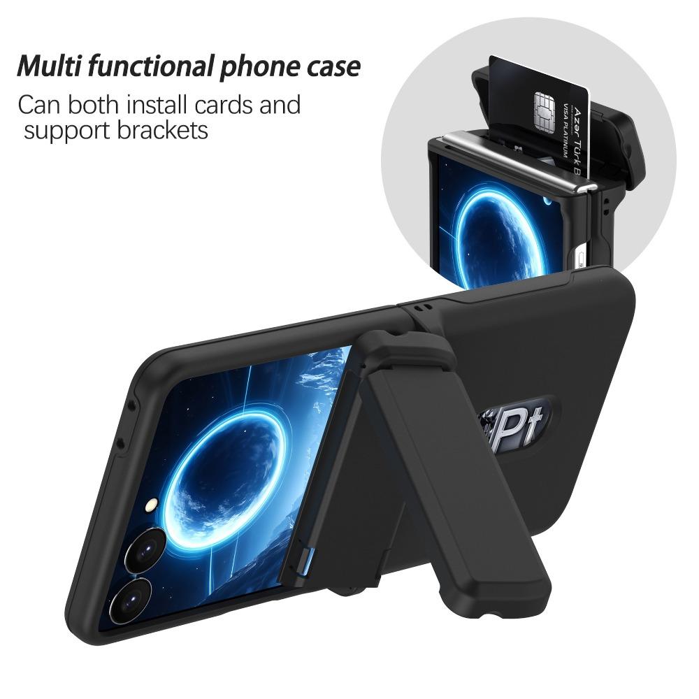 Wallet Card Insertion Folding Phone Case for Samsung Galaxy Z Flip 8 7 FE 6 5 Shockproof Bracket Hinge Cover for Galaxy Z Flip8