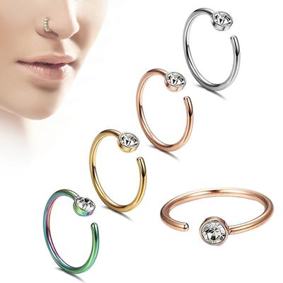 Nose Ring Stylish Skin-friendly Multi Colors Non Piercing Nose Hoop for Party