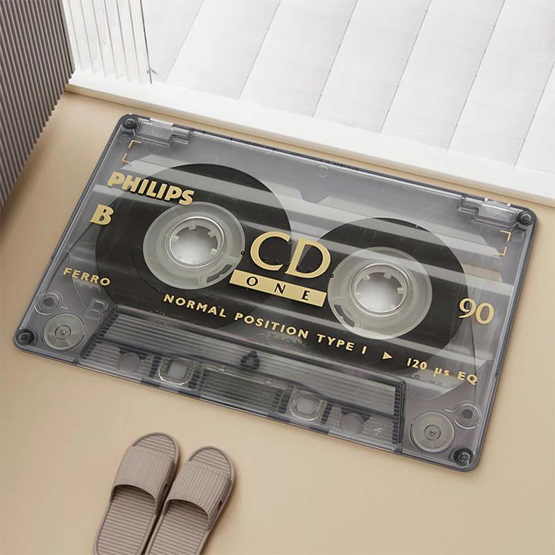 Vintage Cassette Music Tape Mat for Hallway Prayer Rug Carpets Living Room Carpet Rugs Doormat Entrance Door Home Bath Foot Mats