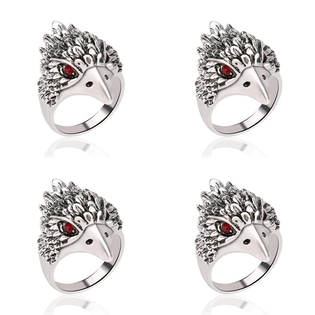 Exquisiter Silberner Cooler Punk Tierring Adler Bikerring Modeschmuck für Männer Frauen