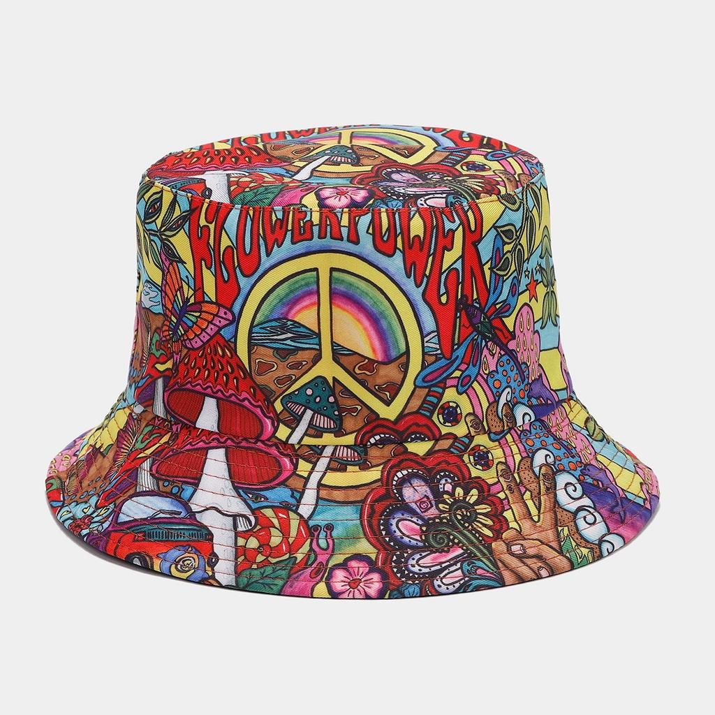 2027 NOUVEAU Chapeau Bob Large à Bord Personnalisé KJ Imprimé Réversible Unisexe Chapeau Bob Imprimé All Over en Polyester Avec Étiquette de Marque Privée