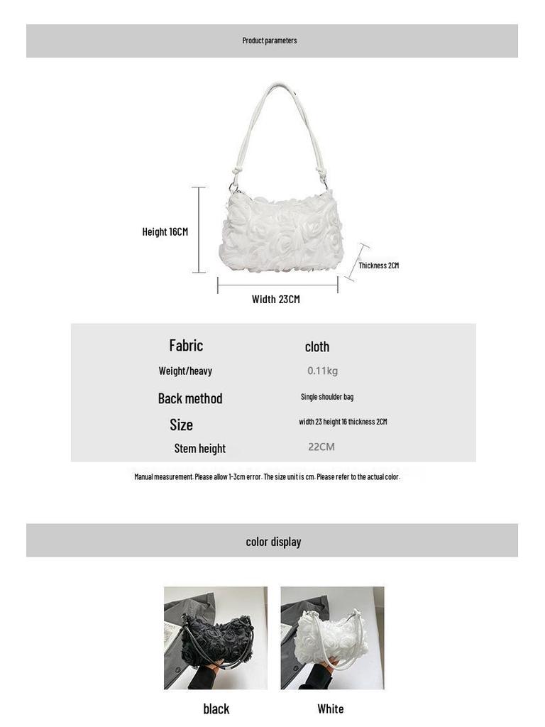 2025 Süße Blume Koreanischer Stil Schulterhandtasche - Frisch & Schlicht Lässiges Achseldesign für Herbst/Winter