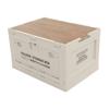 Collapsible Storage Bins with Wooden Lid 50L Multi Directional Opening Buckle Design Folding Storage Box Warm Sand for Camping