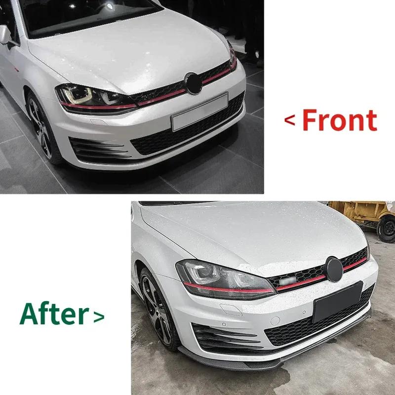 For Volkswagen Golf 7 MK7.5 GTI R Rline 2012-2019 Maxton Style Car Front Bumper Lip Spoiler Splitter Protector Cover Body Kits