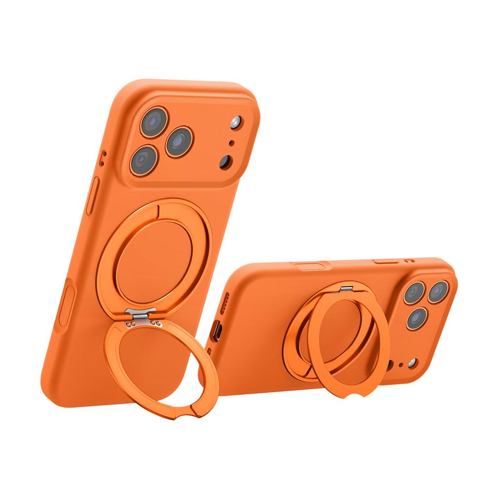 Liquid Silicone for Magsafe Magnetic Wireless Charging Phone Case for IPhone 17 16 Pro Max Rotate Ring Holder Protective Cover
