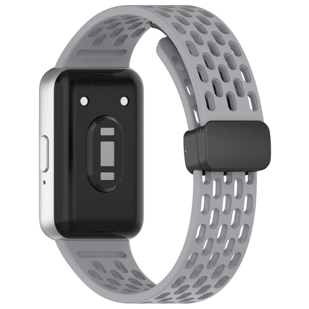 Magnetická D přezka Sportovní silikonový pásek pro Samsung Galaxy Fit 3 Fit3 SM-R390 Náhradní pásek Náramek Příslušenství