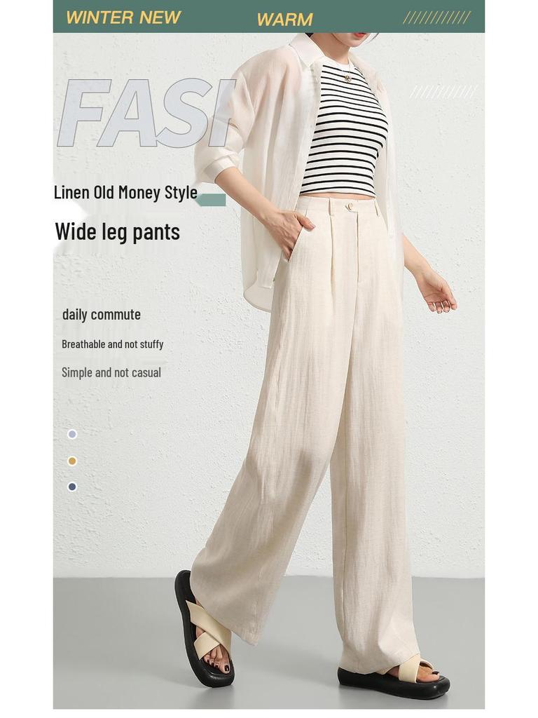 Women's Summer Linen Wide-Leg Pants: Breathable, Versatile, and Stylishly Casual