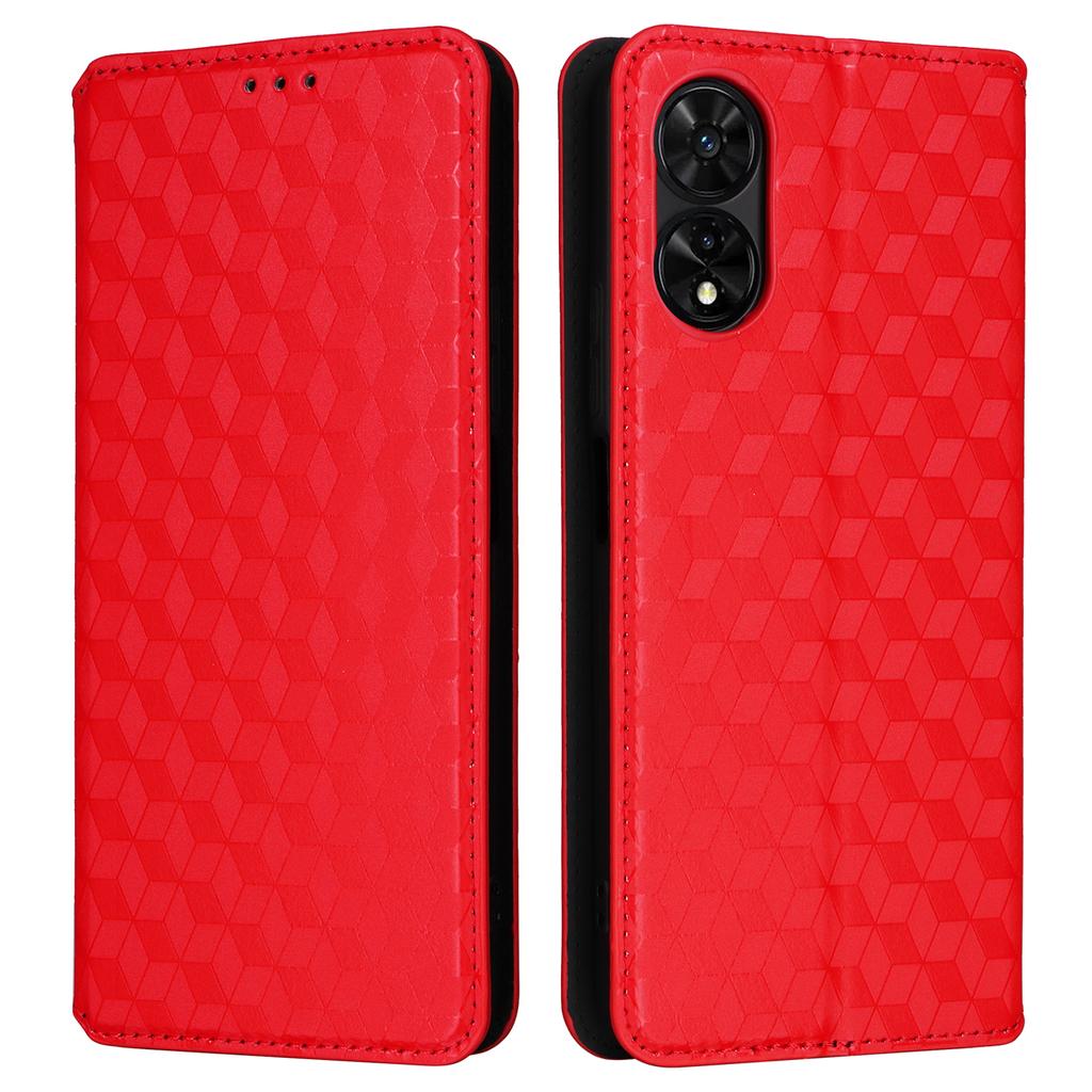 For TCL 50 5G Wallet Case Rhombus Pattern Magnetic Closing Leather Phone Cover