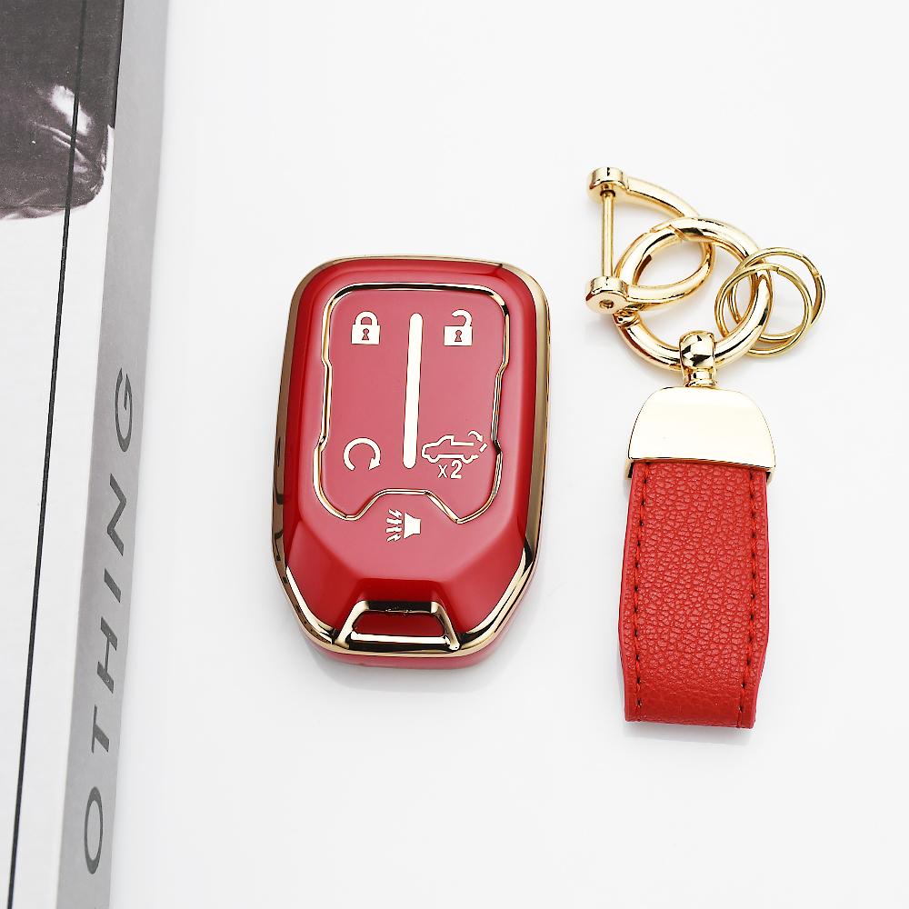 5 Buttons TPU Interior Accessories Car Key Case Cover for GMC Terrain 2019 Shell Fob Holder for Chevrolet Suburban 2019