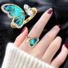 High-End Butterfly Rhinestone Stud Earrings - Enamel Painted, Micro-Paved Chinese Style