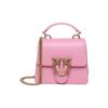 Love Series Front Logo Patch Detachable Round Metal Chain Shoulder Bag Trapezoidal Bird Bag Cowhide Handbag Mini Women Handbags 102740-A0F1-P31Q
