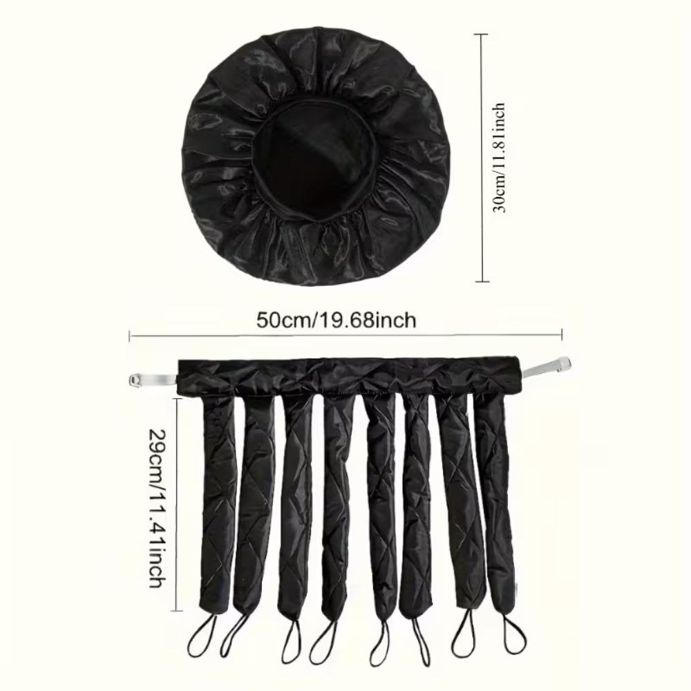 Set de 2 Piezas Diadema Rizador de Pulpo Gorro de Noche Adecuado para Cabello Largo Satén Rizador No Térmico Correa Ajustable Herramientas de Peinado