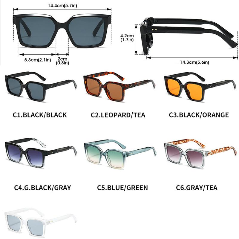  New Square Sunglasses Women Shades UV400 Retro Trending Rivets Men Gradient Orange Sun Glasses