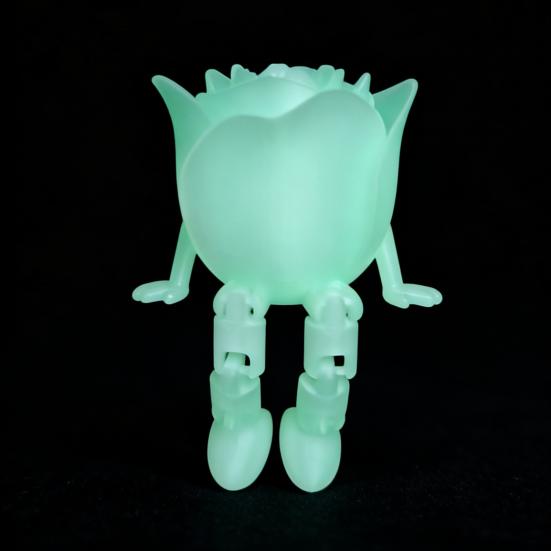 Figurina di Rosa Stampata in 3D Statua di Rosa Rossa Luminosa al Buio con Gambe Articolate Flessibili Regalo Romantico per Natale San Valentino Decorazione per la Casa