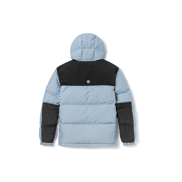 Timberland Color Block Sports Hooded Warm Down Jacket Men Jackets Light-Blue A22EG-BZ7