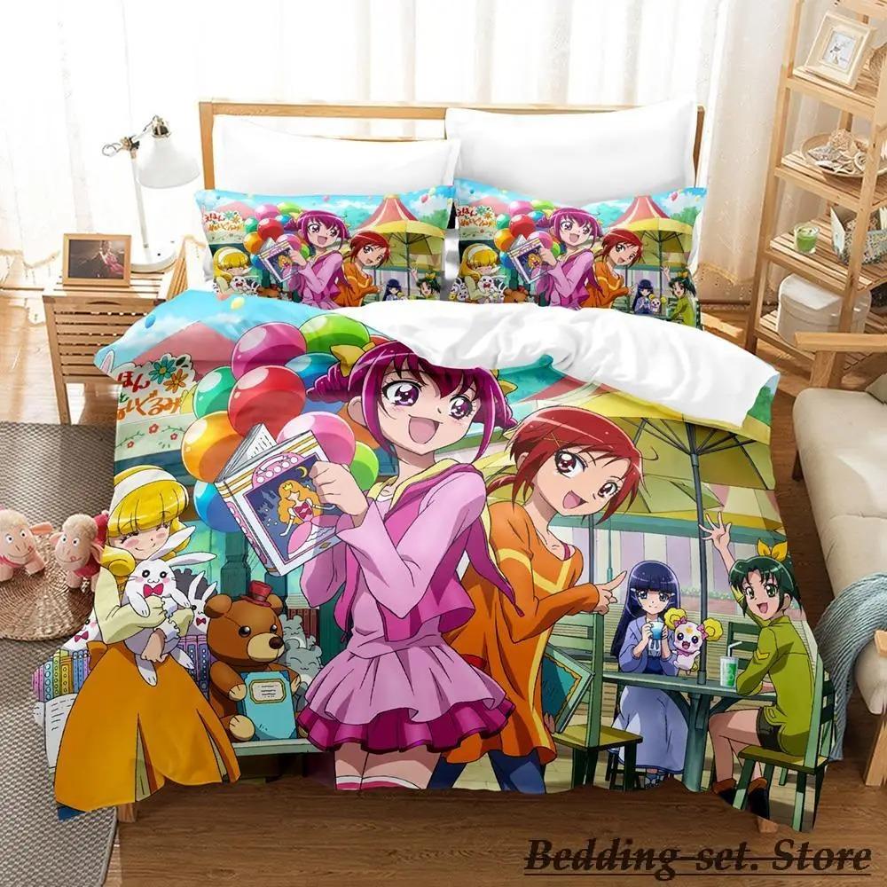 Smile PreCure! Bettwäscheset Einzelbett Twin Full Queen King Size Bettset Erwachsener Kind Schlafzimmer Bettbezugsets Anime parure de lit Bett