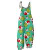 Women's Casual Loose Jumpsuit Christmas Print Wide Leg Jumpsuit Sleeveless With Pockets