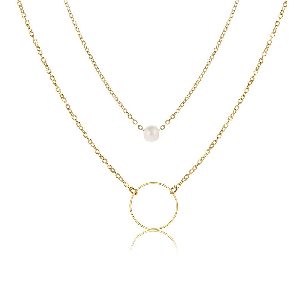 iF ME Fashion Butterfly Lock Heart Pendant Necklace Retro Multilayer Gold Silver Chain Choker for Women Accessories Jewelry