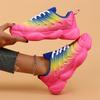 Damen Sneakers Mode Regenbogenfarben Plateauschuhe Lässige Wanderschuhe Bequeme Leichte Outdoor-Damen Vulkanisierte Schuhe