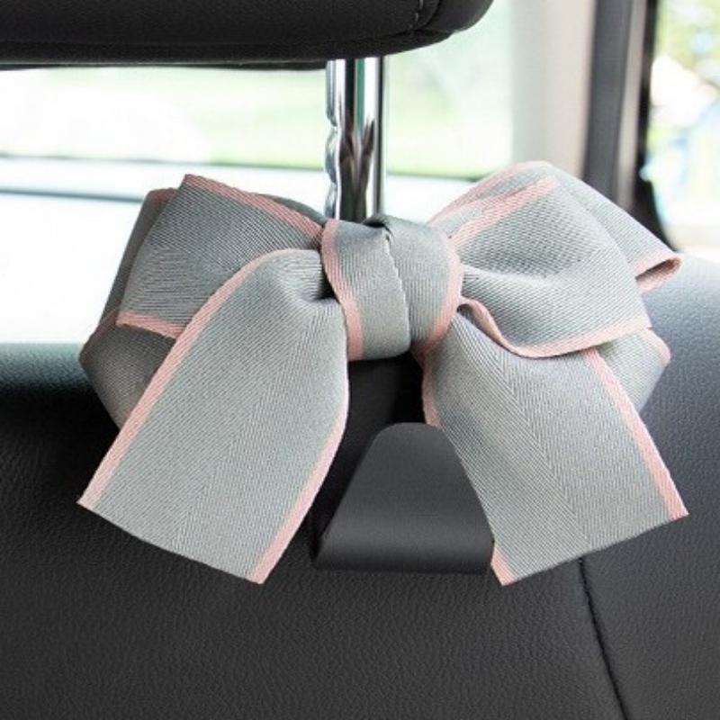 Creative Car Butterfly Bow Hook Multi-functional Backseat Hook For Car Interior Abs+cloth Bow Black Love Butterfly Bow Black Hook
