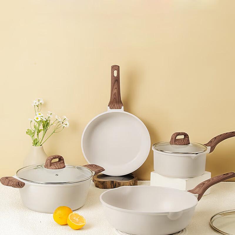 Zipooya Maifan Stone Wok 4-Piece Cookware Set