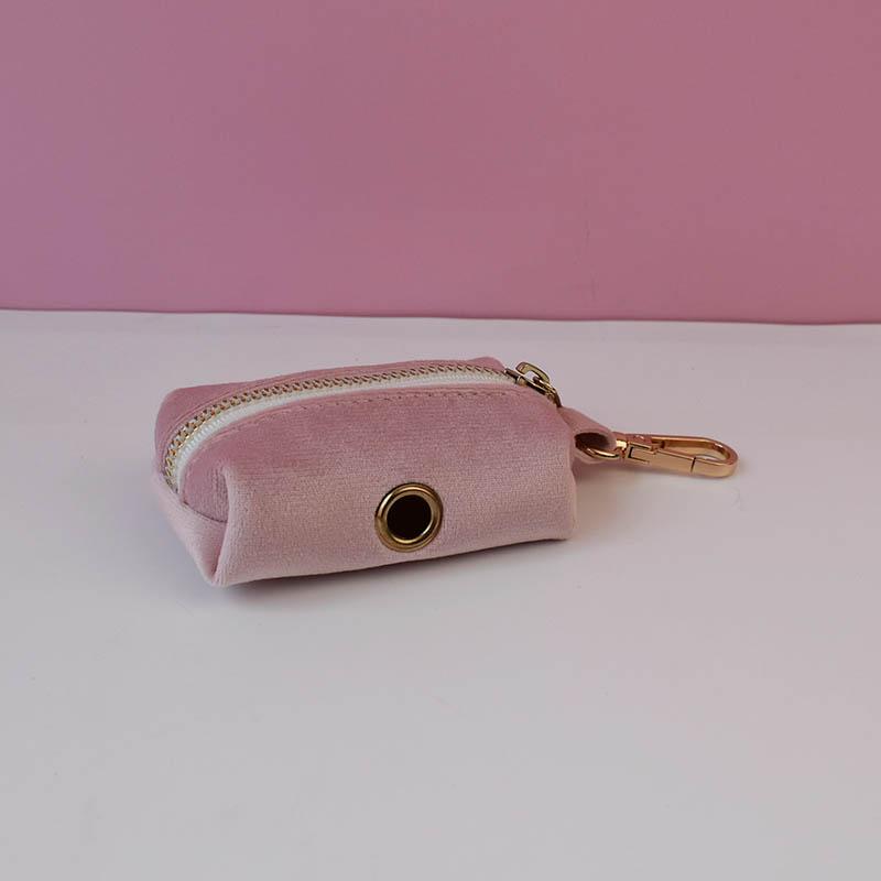 Pale Pink Velvet Dog Collar And Leash Set For Dogs Custom Engraved Nameplate Pet Supplies Dog Leash Velvet36