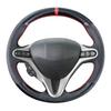 Carbon Fiber Steering Wheel Cover for Honda Civic 8 2005-2011 Old Civic Type R 2004-2011 (3-Spoke) Leather Interior Accessories