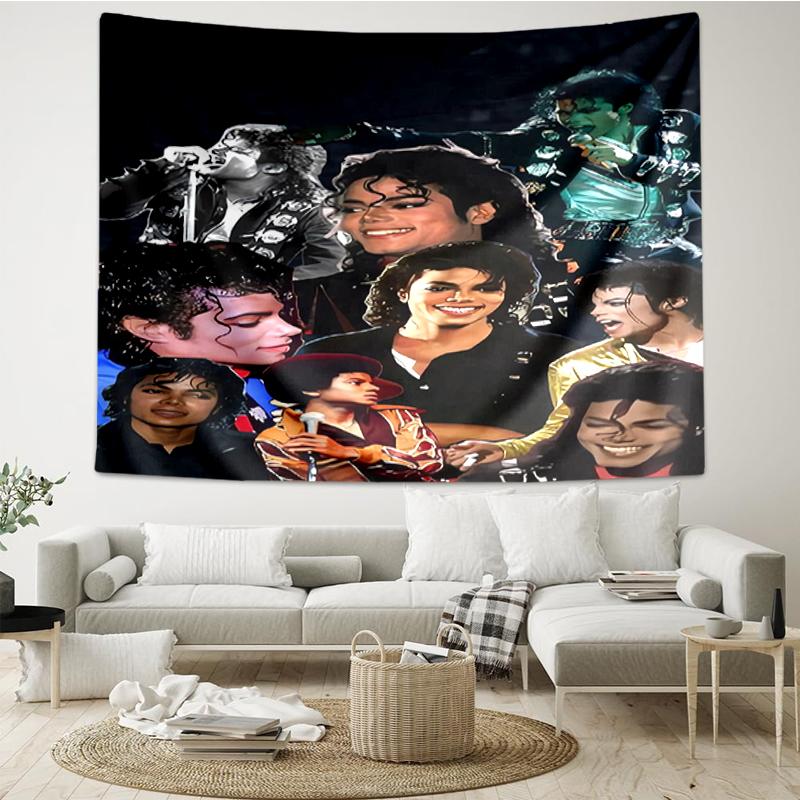 Michael-Jackson Print Tapestry, Backdrop, Easy Setup, Ideal for Bedroom, Office & Living Room, with Aesthetic Wall Hanging Decor.