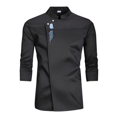 Εστίαση Στολή Μάγειρα Catering Φθινόπωρο/Χειμώνας Μπουφάν Μαγειρικής Εστιατορίου Μπλούζα Κουζίνας Ρούχα Εργασίας Σερβιτόρου Μαύρο Λευκό Στολή Σεφ