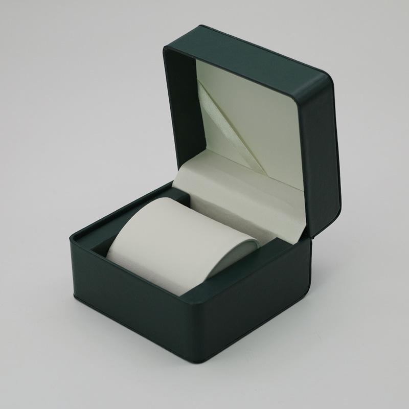 Rounded Corner PU Leather Single Watch Storage Box with Threaded Flip Cover