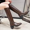 Soft Leather Version~ Retro Thick-heeled Boots for Children, But Knee Boots, New Tall and Thin Boots In the Autumn of 2025