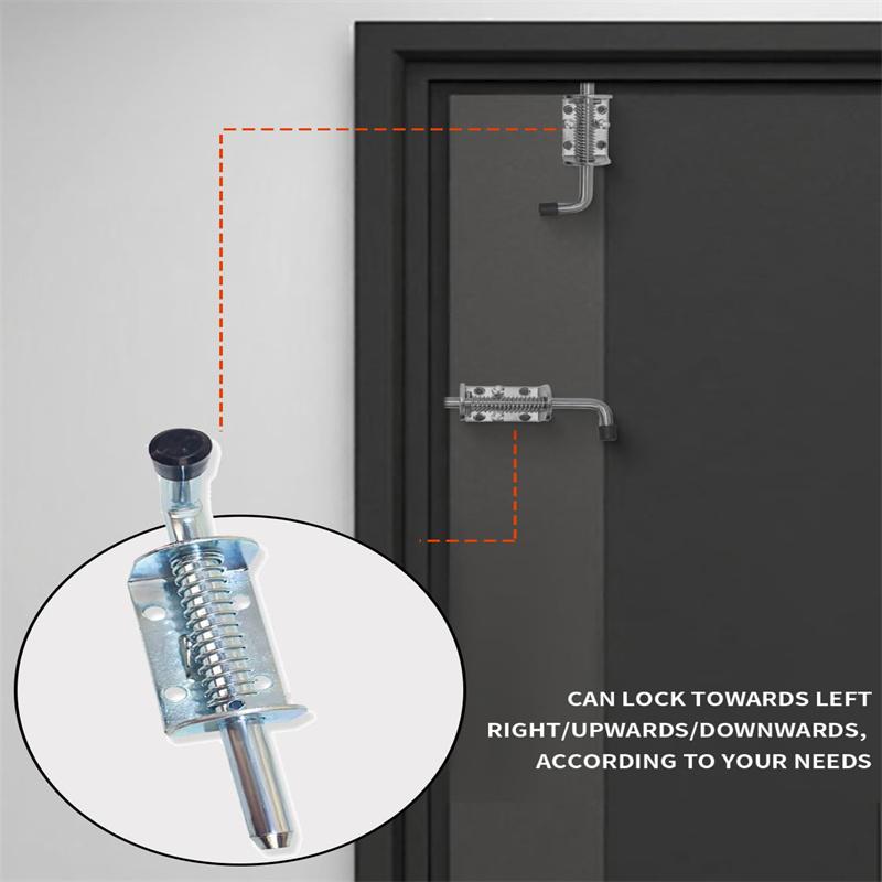 1 ks Posuvný závorový zámek Nerezový Pružinový Západkový Kolík Silný Zámek Dveří pro Dveře Zadní Dveře Přívěsy