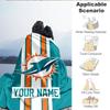 1PC Custom Name Blanket Dolphins Team Flannel Blankets Patterns Throw Blanket All-Season Soft Gift for Couch, Bed, Camping, Birthday Gifts
