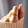 High-End S925 Sterling Silver Double Knot Four-Leaf Clover Ring for Women - European and American Style Index Finger Jewelry