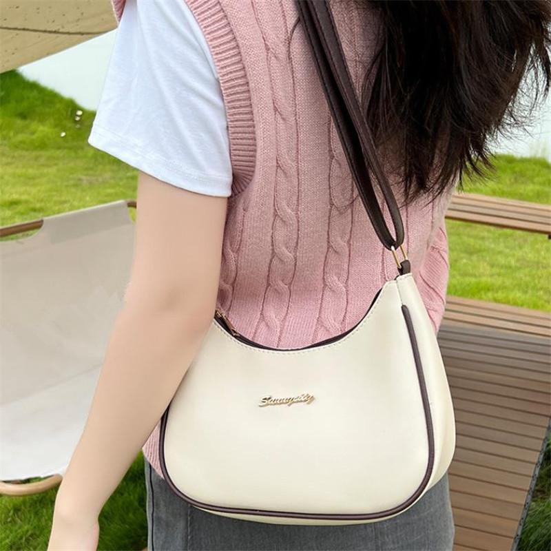 Chic Ladies Handbag Single Shoulder Bags For Women Stylish Adjust Shoulder Belt Crossbody Bag Top Pu Leather Underarm Bag