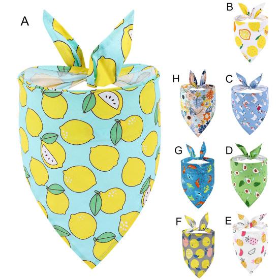 Pet Saliva Towel Fruit Print Adjustable Triangle Scarf Cat Dog Bandanas