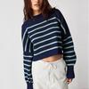 European and American Fashion Round Neck Loose Pullover Knit Sweater Round Neck Neck Loose Knit Sweater