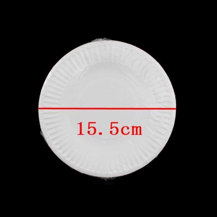 Assiettes en papier jetables - faux glacons - 100 pcs - 6 pouces - qualité supérieure - blanc